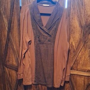 Bonnibel Brown Plaid Double-Breasted Blazer